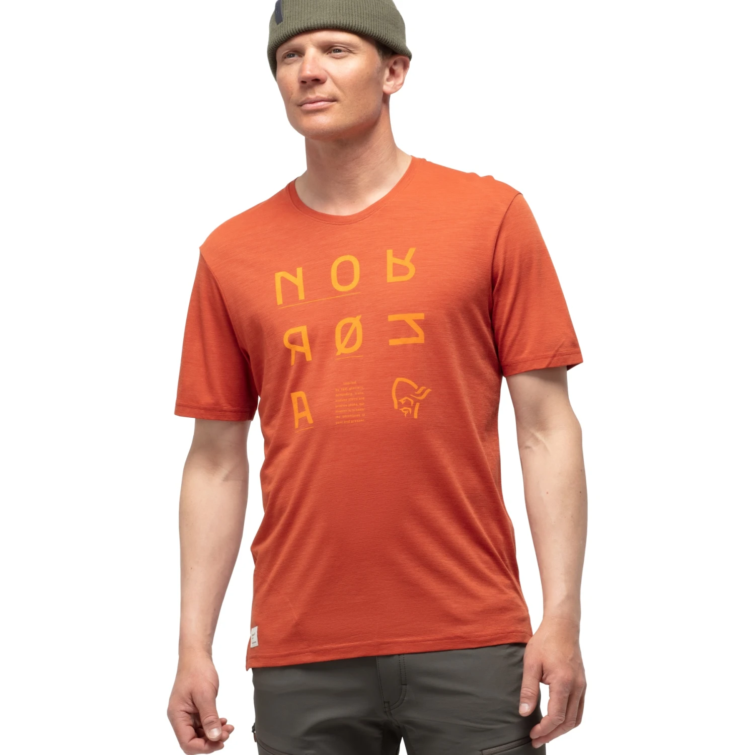 Norrona Svalbard Wool T-Shirt Herren - Rooibos Tea/Orange Crush 3 Norrona Svalbard Wool T-Shirt Herren - Rooibos Tea/Orange Crush