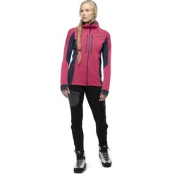 Norrona Trollveggen Powerstretch Pro Zip Hood Jacke Damen - Honeysuckle/Indigo Night -Norrona norrona trollveggen powerstretch pro zip hood women honeysuckle indigo night 3 1031656