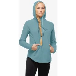 Norrona Warm2 Hood Kapuzenpullover Damen - Tourmaline Melange -Norrona norrona warm2 hood women tourmaline melange model 1 1151634
